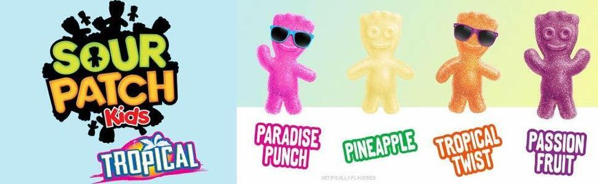 Кислі мармеладки у вигляді чоловічків мікс смаків Sour Patch Kids Tropical M-0010249 фото