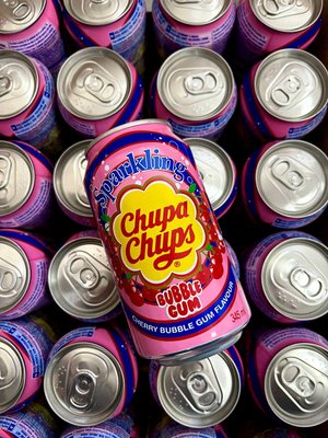 Напиток сильногазированный Чупа Чупс вишневая жевательная резинка Chupa Chups Cherry Bubble Gum Sparkling Drink 345 мл 0010012 фото