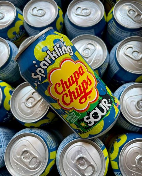 Напій сильногазований Чупа Чупс кисла чорниця Chupa Chups Sour Blueberry Sparkling Drink 345 мл 0010015 фото