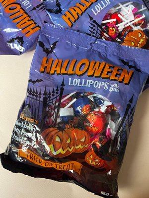 Набір льодяників на паличці з жувальною гумкою Halloween 460g. L-0010053 фото