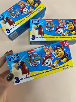 Набір шоколадні яйця сюрприз Щенячний патруль Paw Patrol  3 шт. 60 г. СH-0010081 фото